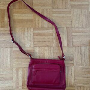 Cross Body leather red purse